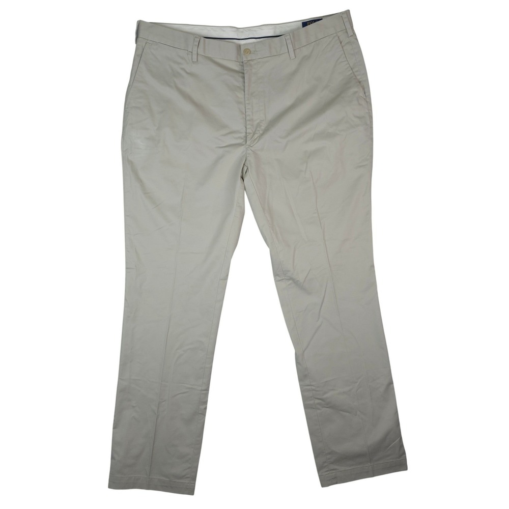 Polo Ralph Lauren Chino Pants Mens 42x36 Khaki Tan Stretch Classic Fit Cotton